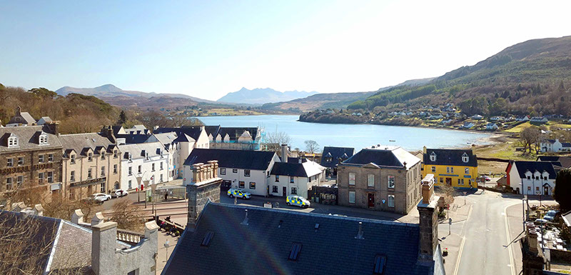 Enjoy amazing sea and mountain views of the Isle of Skye when you stay at Somerled House Suites self catering accommodation