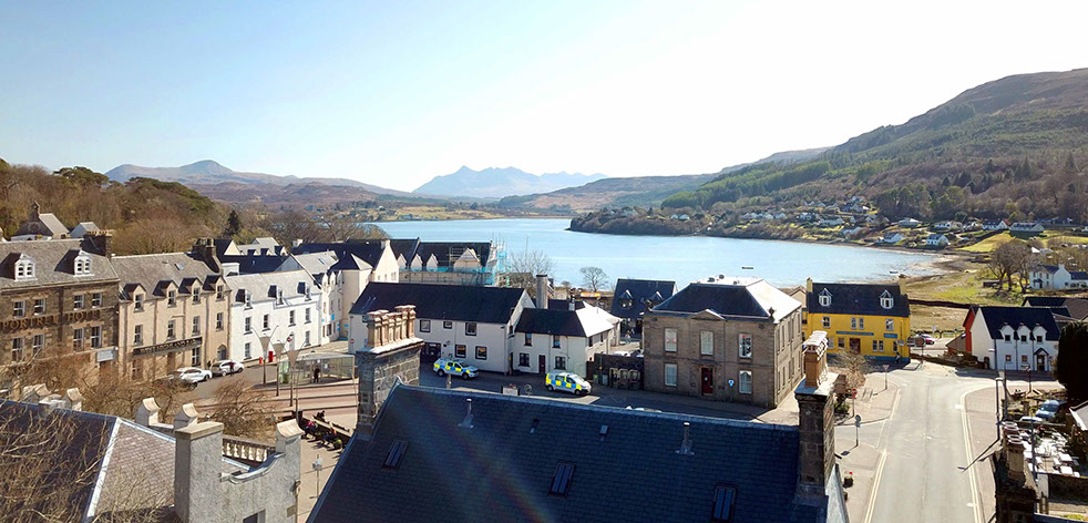 Enjoy amazing sea and mountain views of the Isle of Skye when you stay at Somerled House Suites self catering accommodation