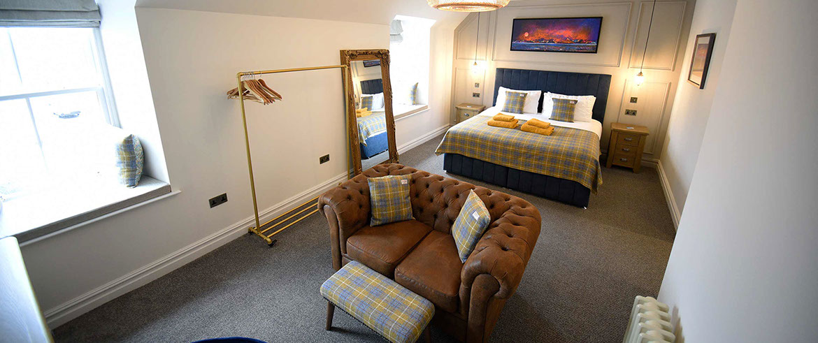 Somerled House Suites Portree apartment accommodation contain king size beds and spacious rooms
